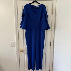ANTONIO MELANI Blue Jumpsuit with Bow Sleeves
